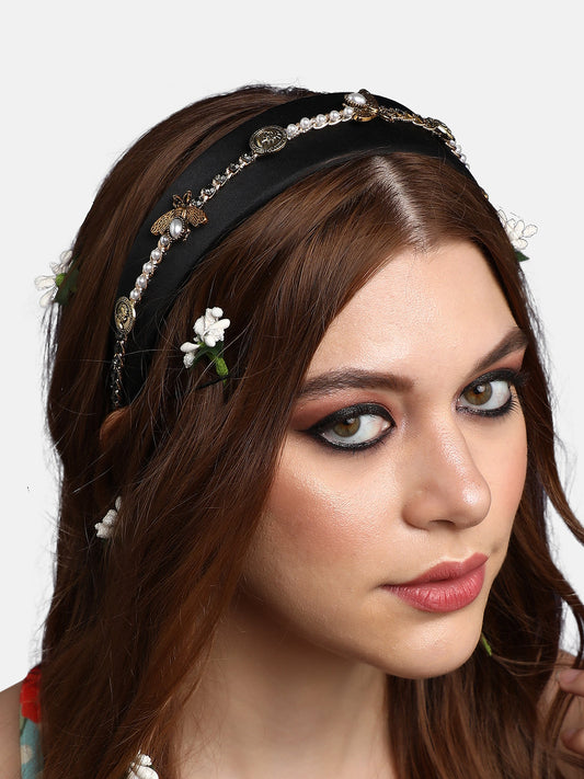 Women's The Tweed Knot Hairband - Charcoal Black