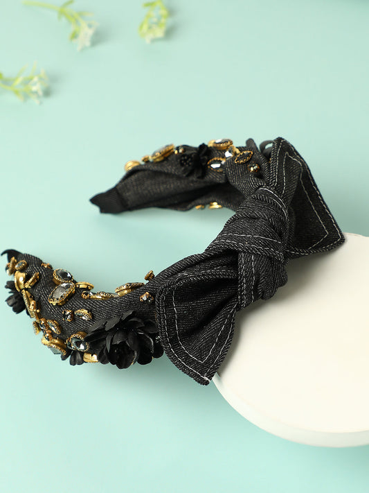 Embellished Hairband With Bow