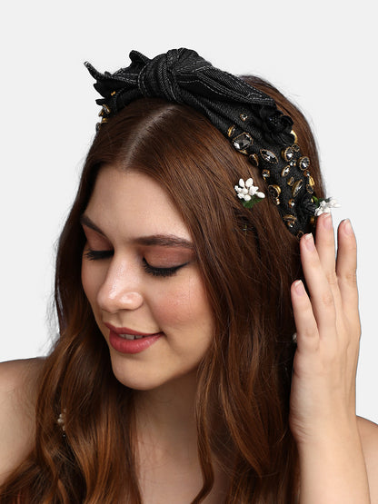 Embellished Hairband With Bow