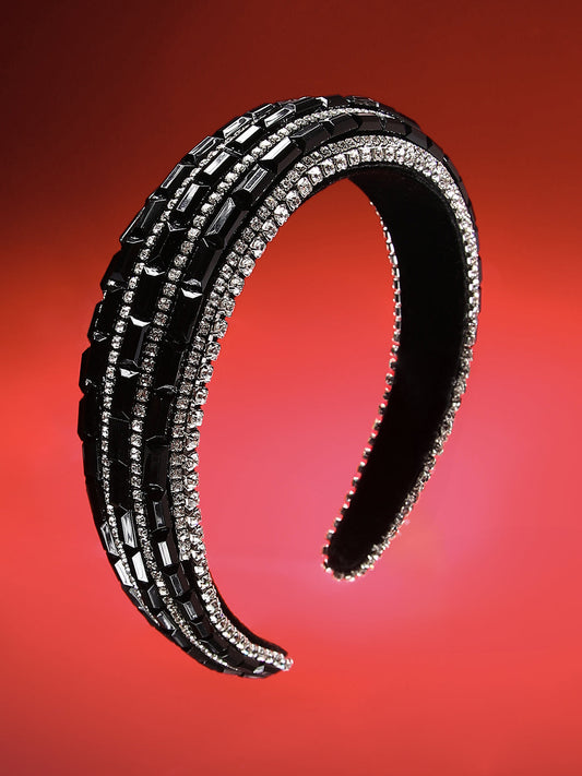 Women's The Embellish-Lined Hairband - Midnight Black