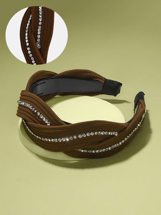 Women's The Embellish-Twist Hairband - Chocolate Brown