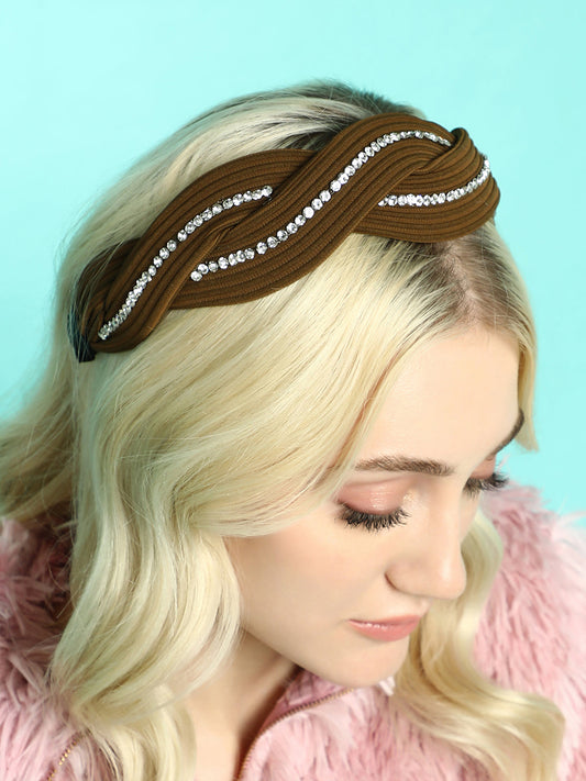 Women's The Embellish-Twist Hairband - Chocolate Brown