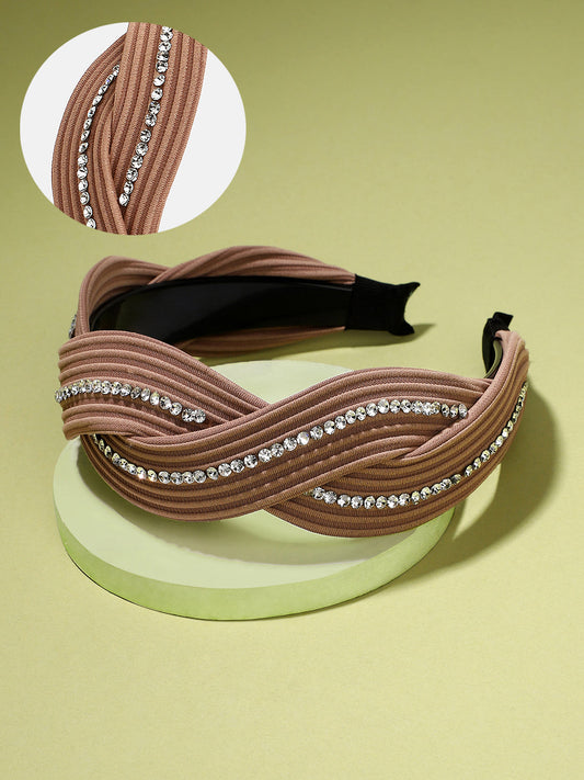 Women's The Embellish-Twist Hairband - Camel Beige
