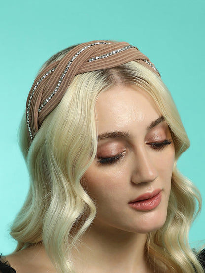 Women's The Embellish-Twist Hairband - Camel Beige
