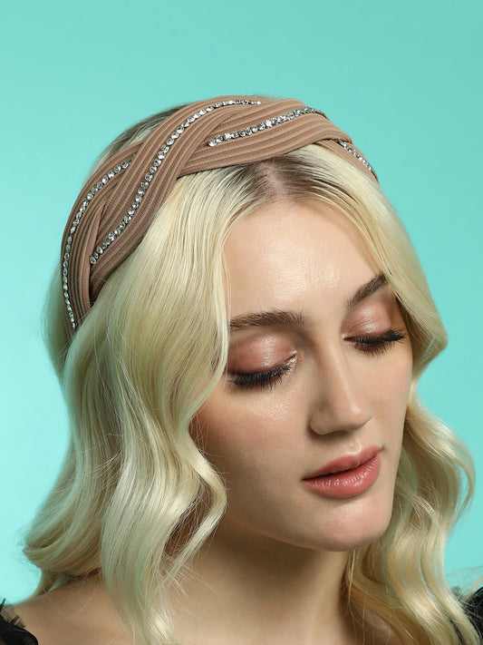 Women's The Embellish-Twist Hairband - Camel Beige