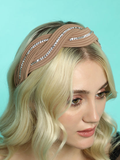 Women's The Embellish-Twist Hairband - Camel Beige