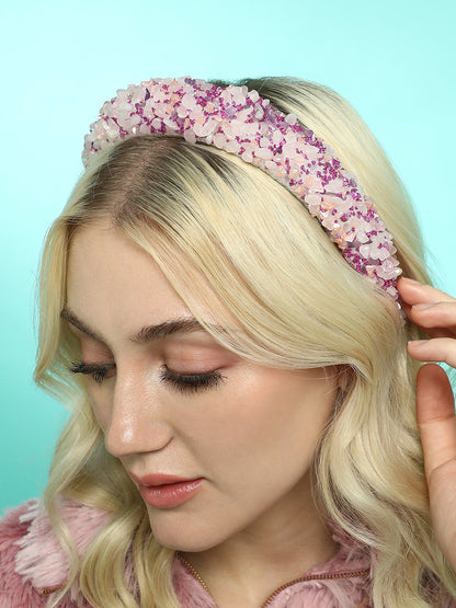 Women's The Cluster Hairband - Peach Pink