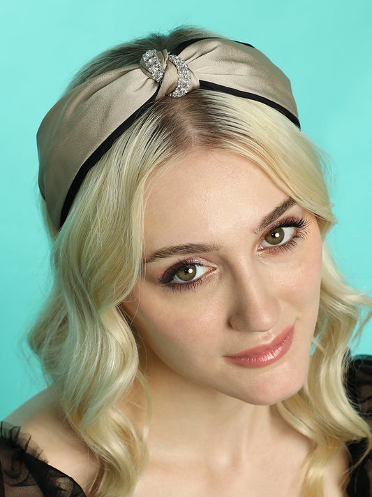 The Bijou Bow Hairband - Antique Gold-SOHIBD6120