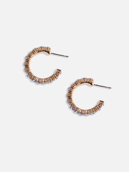 Gold-Plated Stone Studded Contemporary Half Hoop Earrings