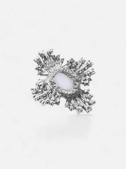 The Rosary Statement Brooch - Pearl White-SOHIBH6215