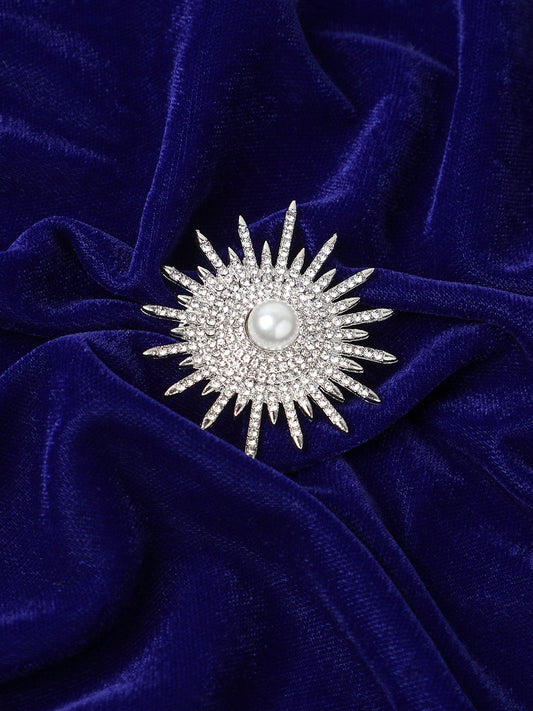 Chalice Silver Celestrial Statement BroochFor Casual Wear