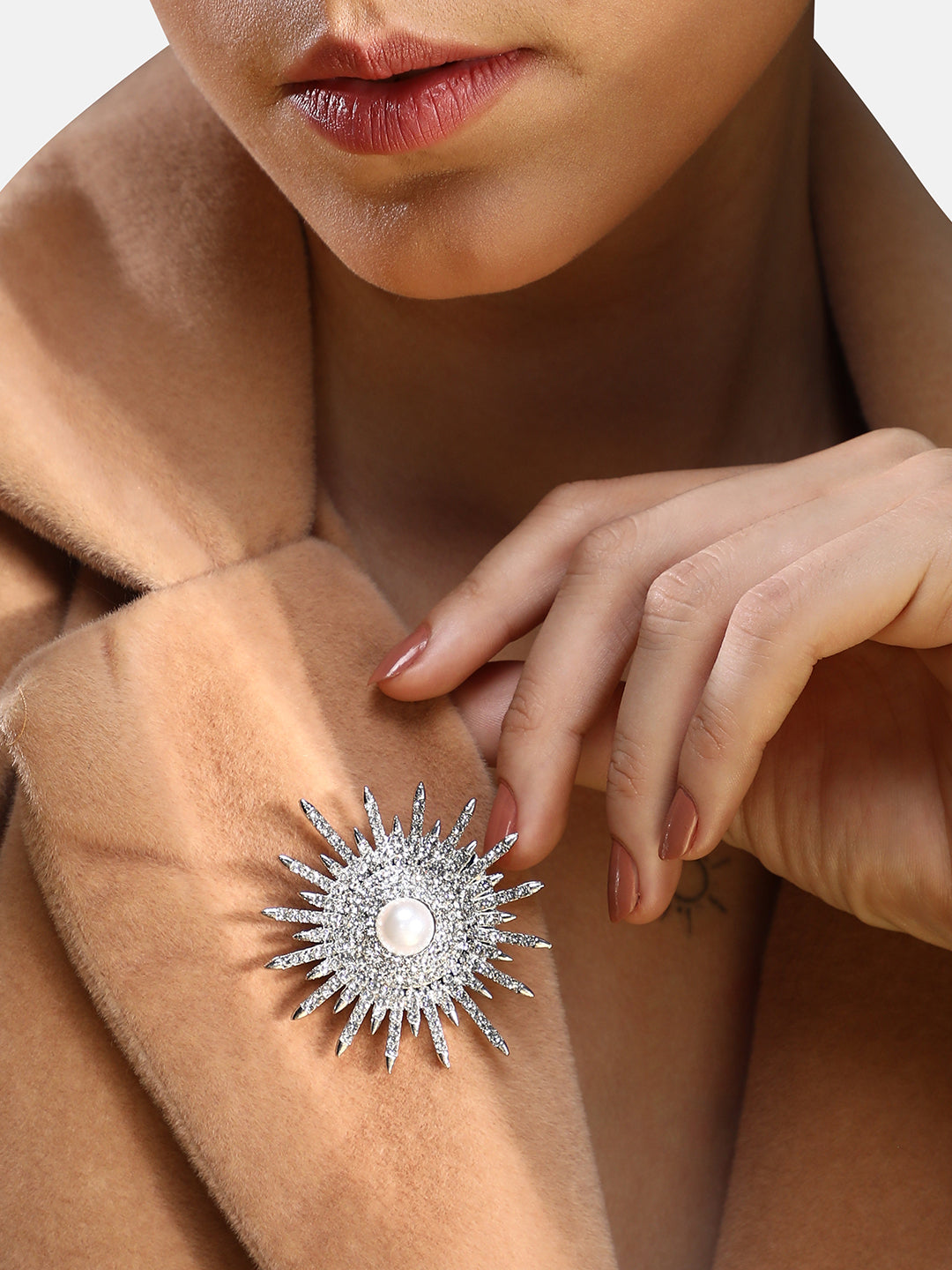 Chalice Silver Celestrial Statement BroochFor Casual Wear