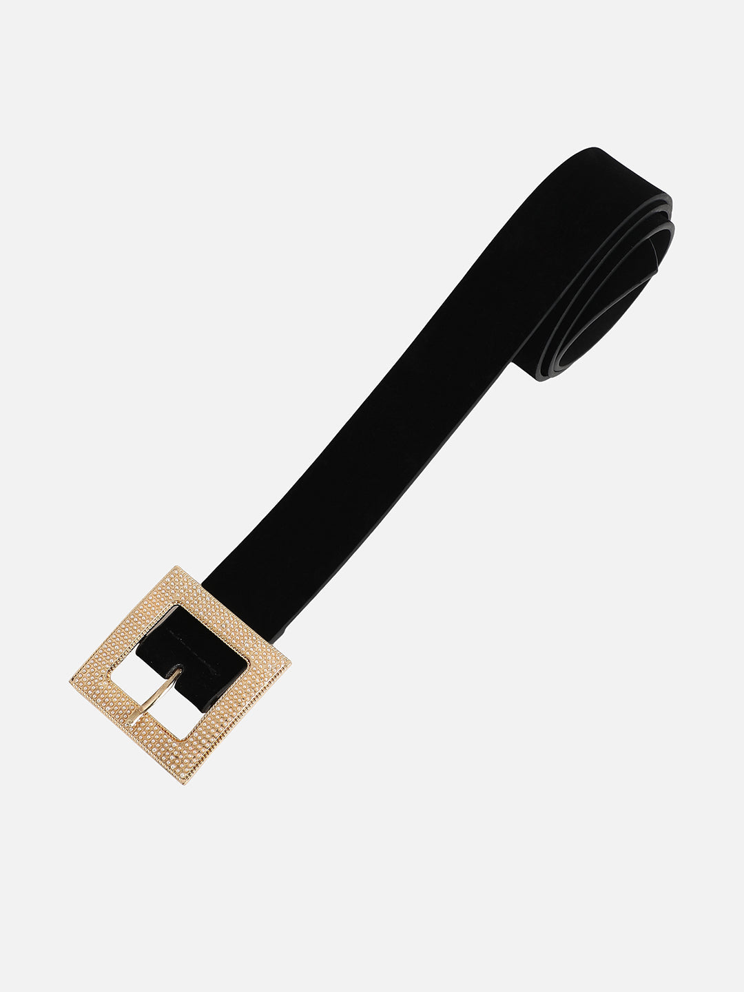 Black Pearl Buckle Waist Belt For Party Wear