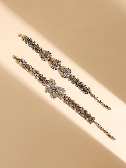 Set Of 2 Gold-Plated Link Bracelet