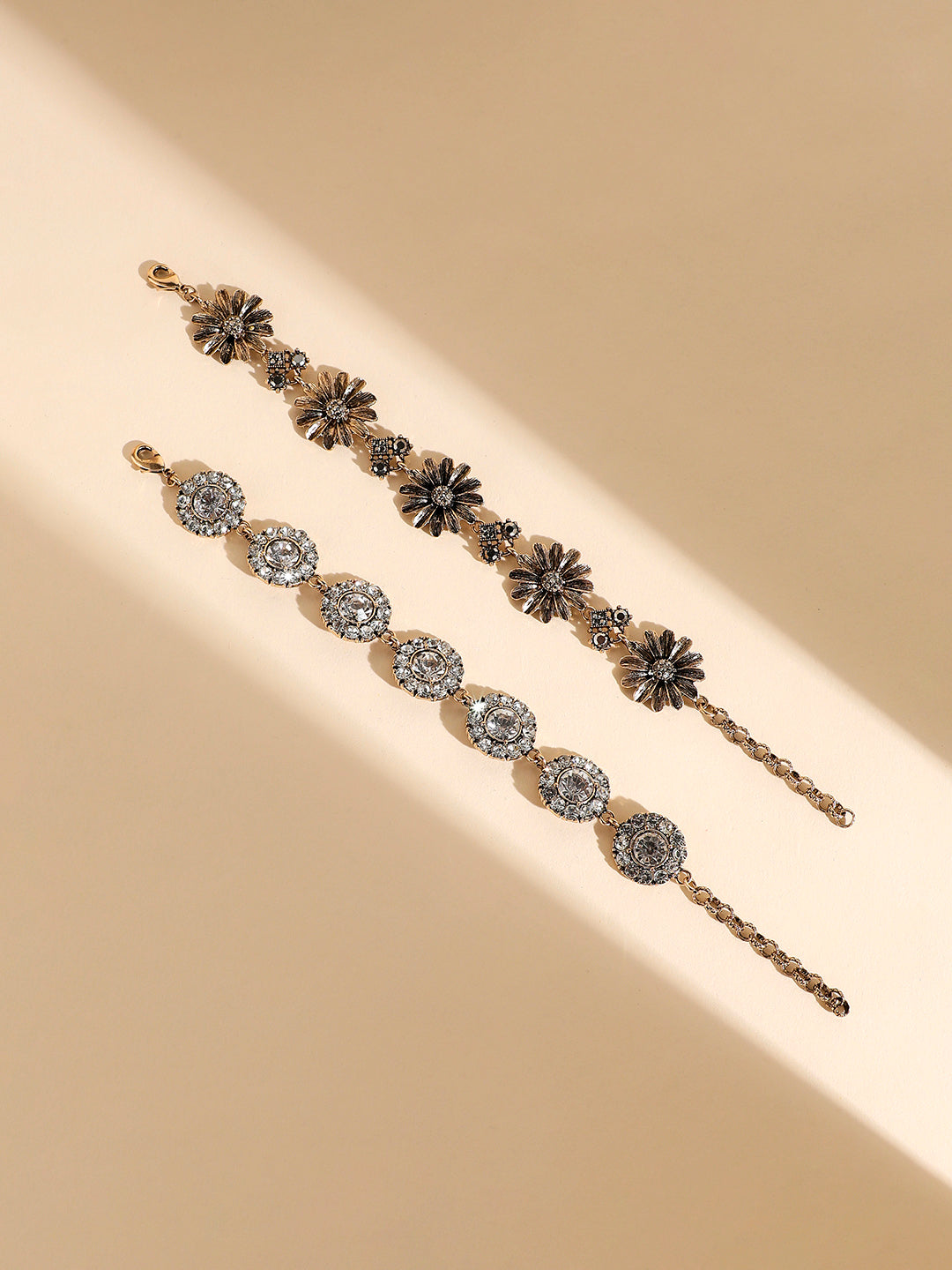 Set Of 2 Gold-Plated Link Bracelet