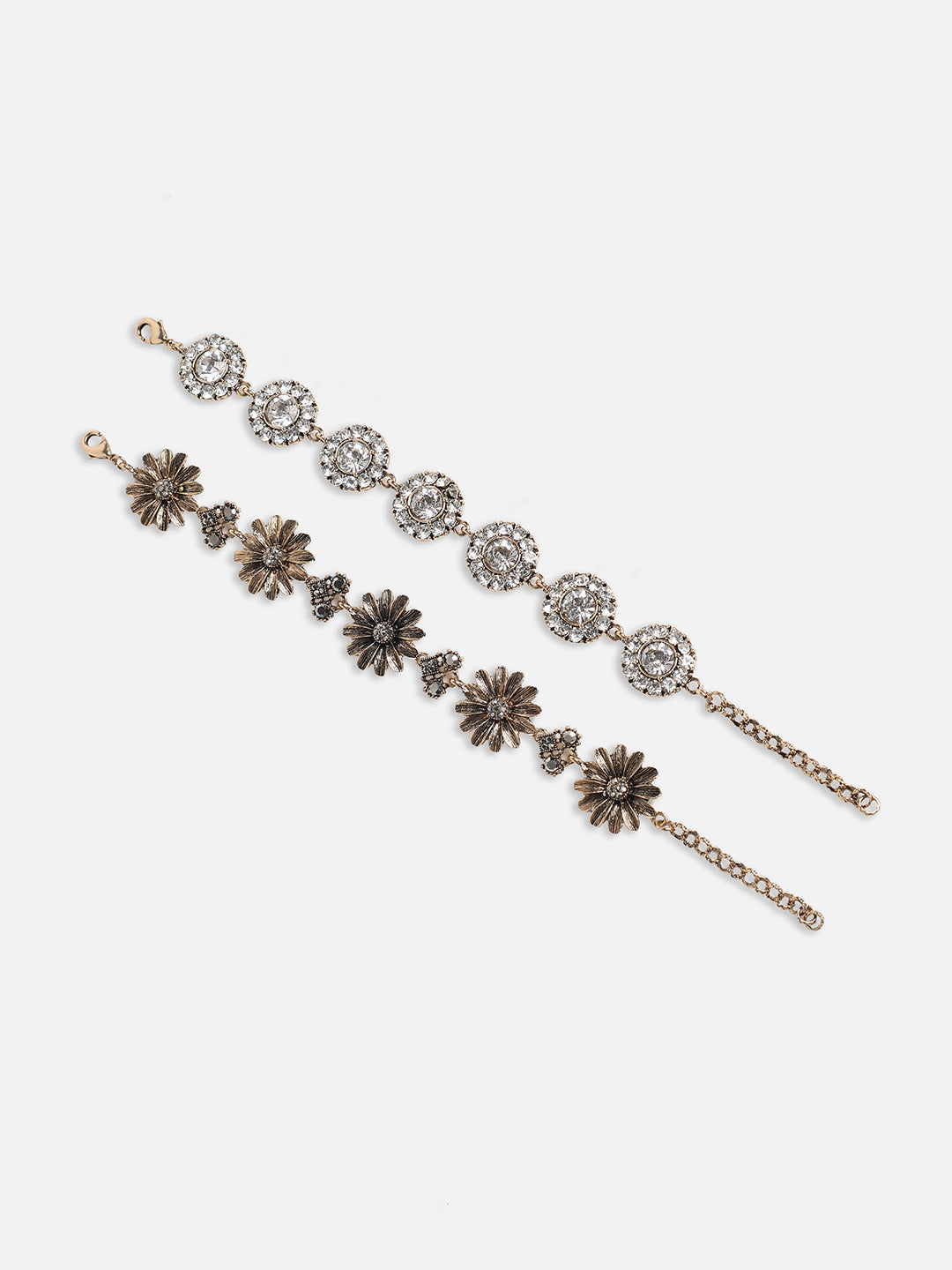 Set Of 2 Gold-Plated Link Bracelet