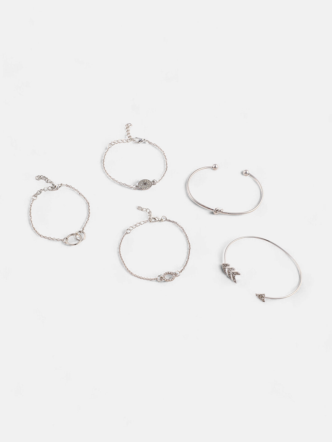 The Celestrial Arrow Multi-Layer Bracelet - Metallic Silver-SOHIBR6190