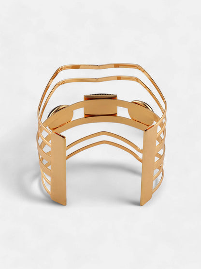 The Cleo Cuff Bracelet - Onyx Black-SOHIBR6192