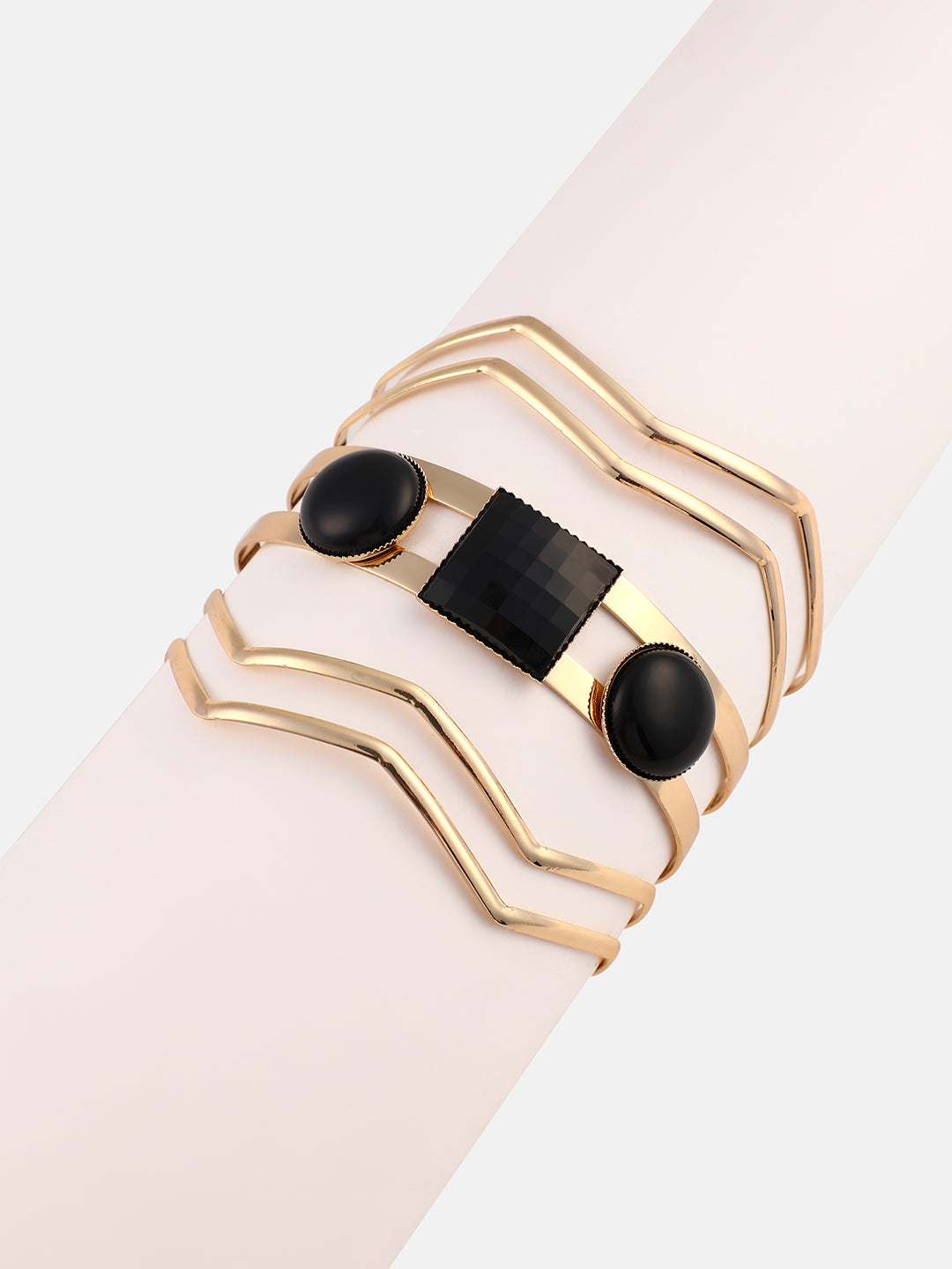 The Cleo Cuff Bracelet - Onyx Black-SOHIBR6192