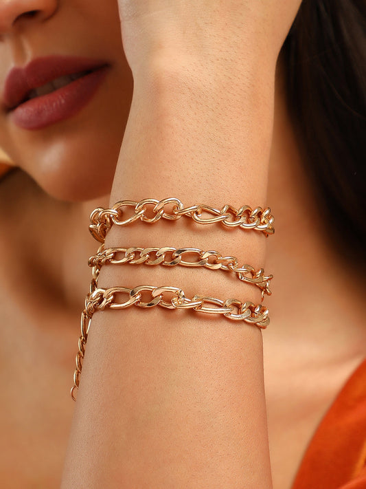 The Chainlink Multi-Layer Bracelet - California Gold-SOHIBR6193