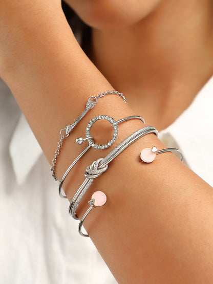 The Duello Multi-Layer Bracelet - Metallic Silver-SOHIBR6199