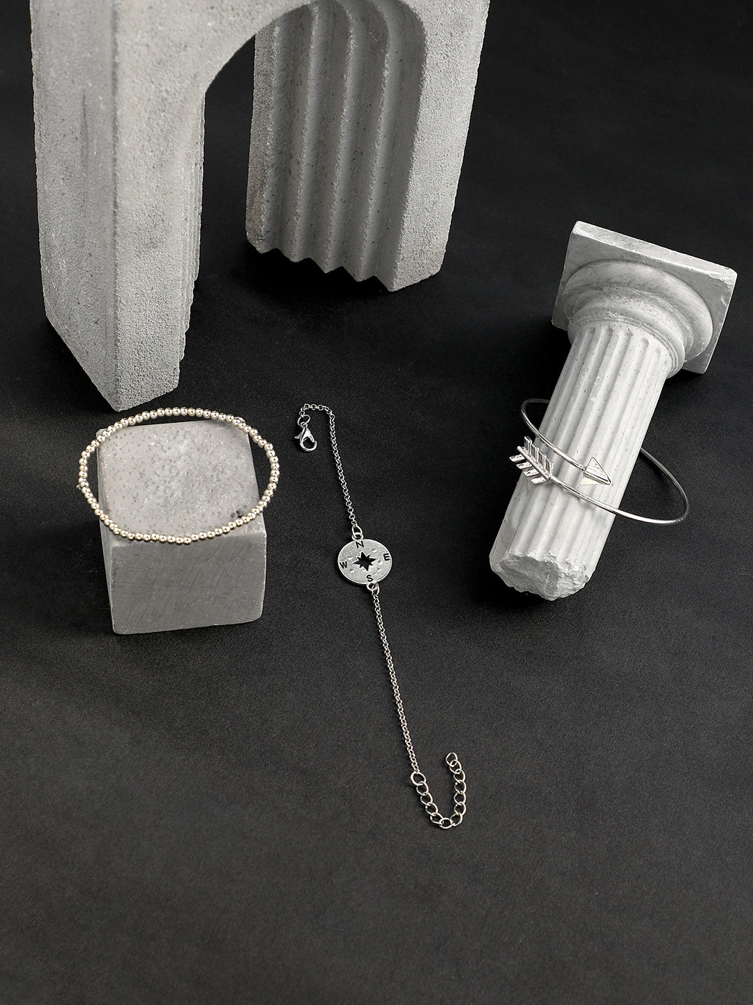 The Sailor's Multi-Layer Bracelet - Metallic Silver-SOHIBR6200