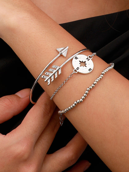 The Sailor's Multi-Layer Bracelet - Metallic Silver-SOHIBR6200