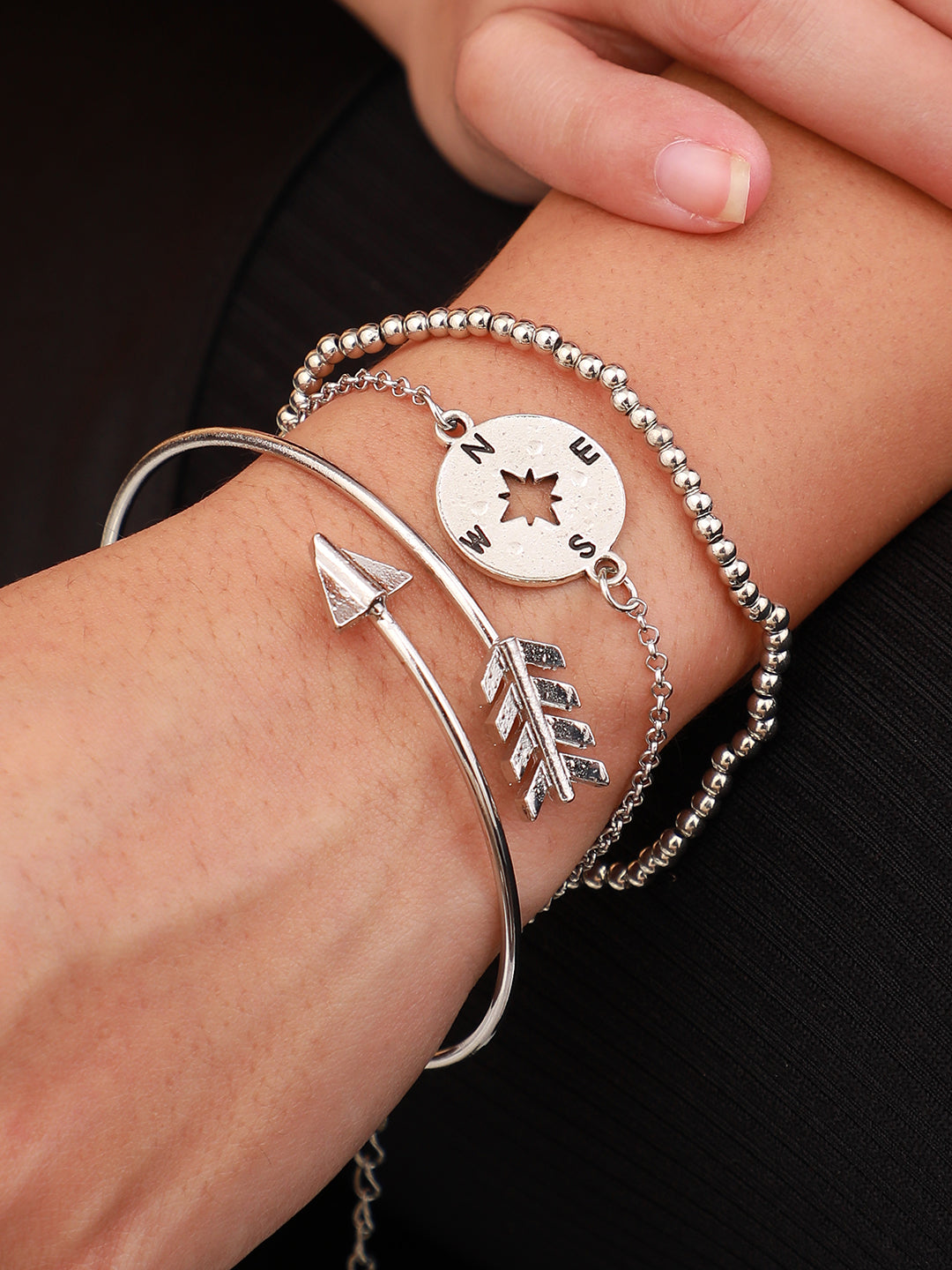 The Sailor's Multi-Layer Bracelet - Metallic Silver-SOHIBR6200