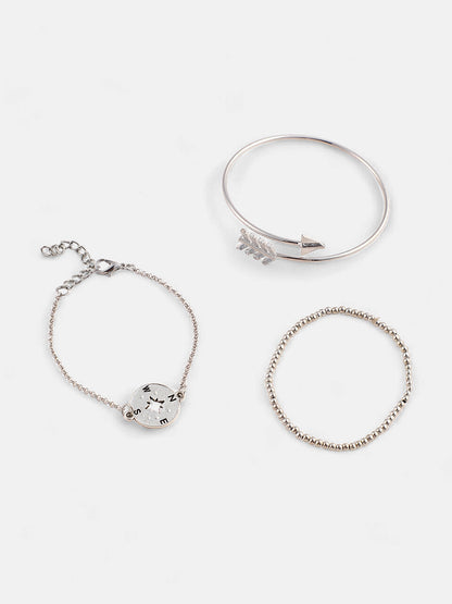 The Sailor's Multi-Layer Bracelet - Metallic Silver-SOHIBR6200