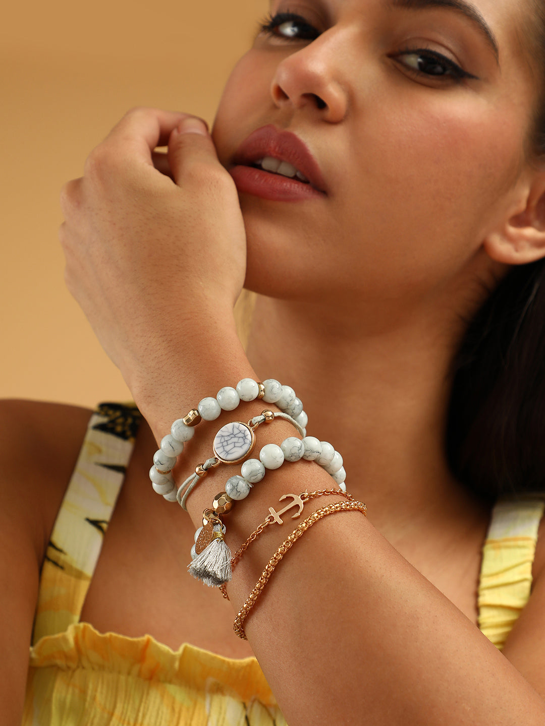The Marmor Multi-Layer Bracelet - Cloud Grey-SOHIBR6201