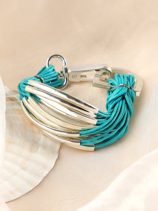 The Filo Statement Bracelet - Sky Blue-SOHIBR6237