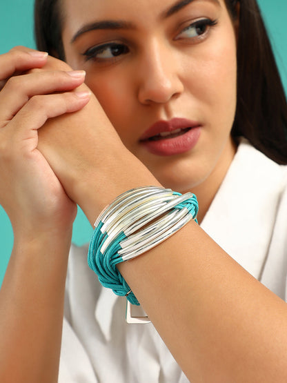 The Filo Statement Bracelet - Sky Blue-SOHIBR6237