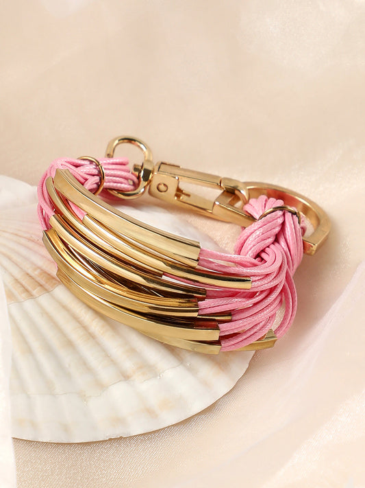 The Filo Statement Bracelet - Rose Pink-SOHIBR6238