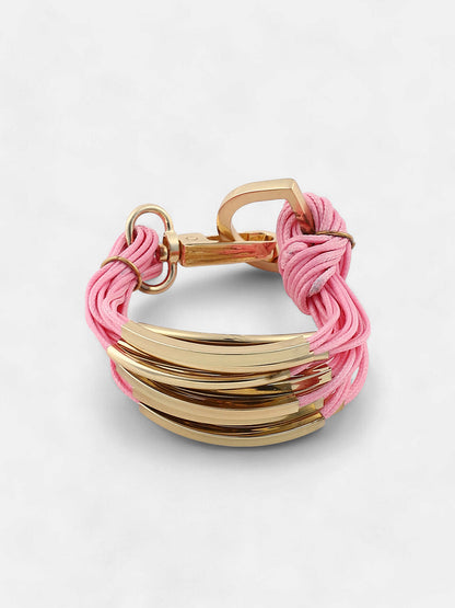 The Filo Statement Bracelet - Rose Pink-SOHIBR6238