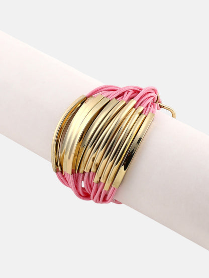 The Filo Statement Bracelet - Rose Pink-SOHIBR6238