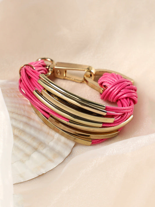 The Filo Statement Bracelet - Fuchsia Pink-SOHIBR6240