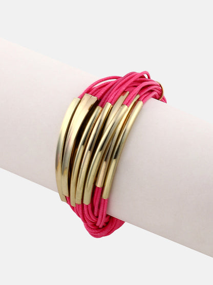 The Filo Statement Bracelet - Fuchsia Pink-SOHIBR6240