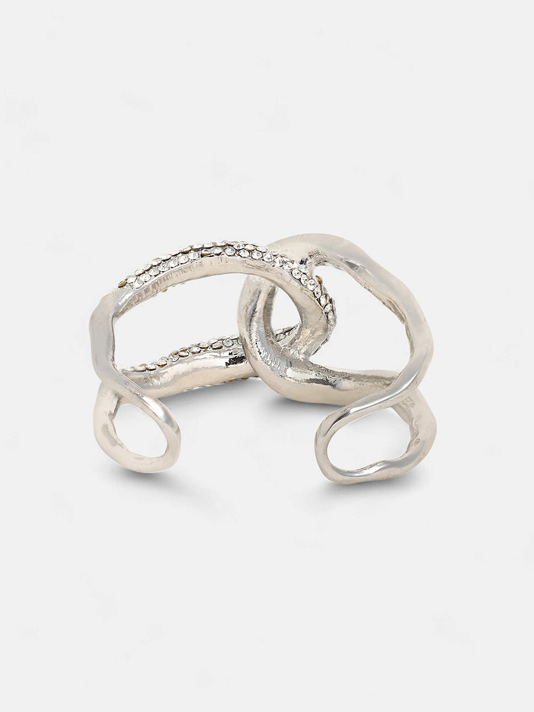 The Opposta Cuff Bracelet - Metallic Silver-SOHIBR6249