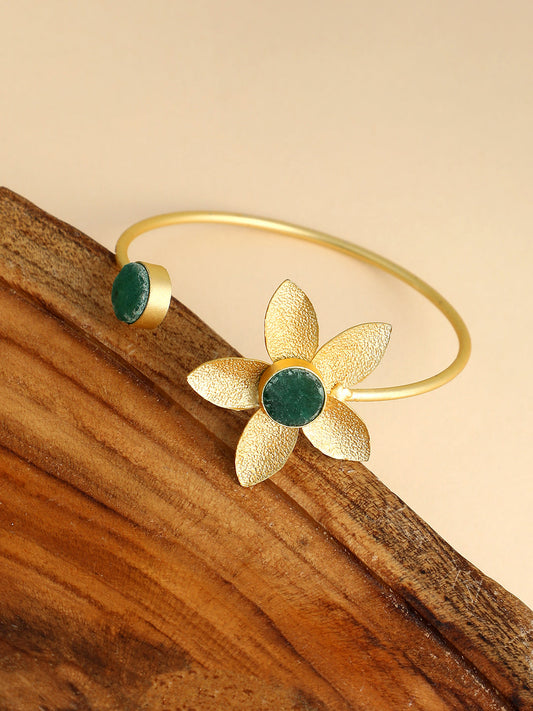 The Flùr Cuff Bracelet - Emerald Green-SOHIBR6250