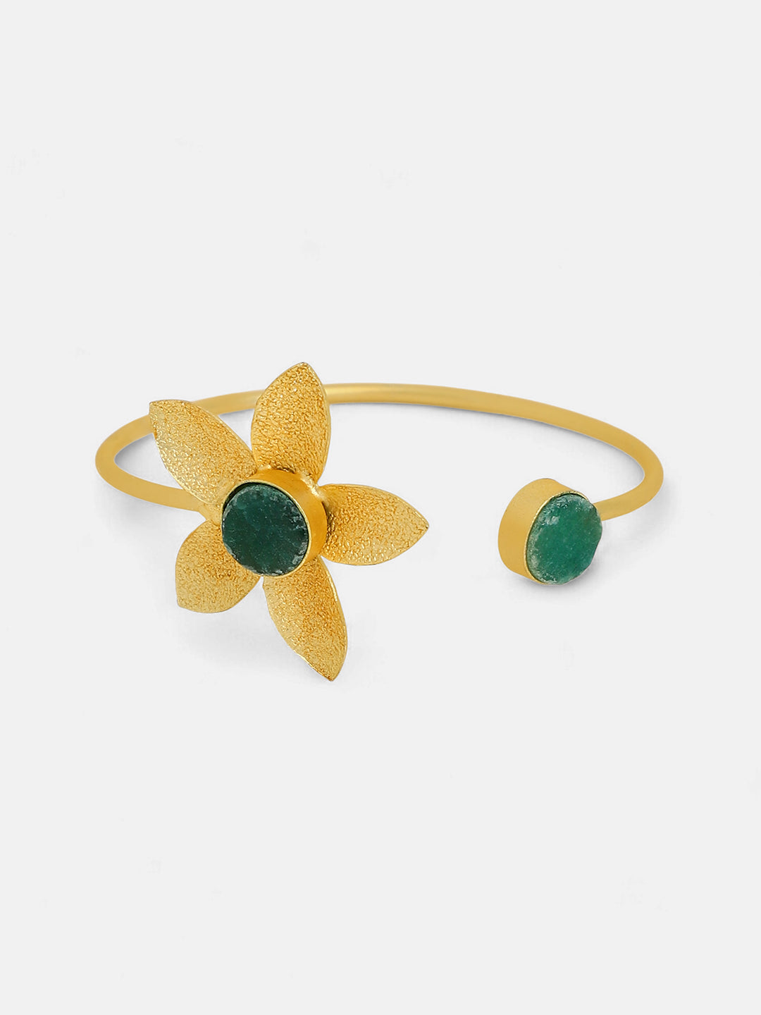 The Flùr Cuff Bracelet - Emerald Green-SOHIBR6250