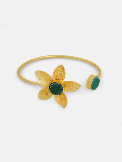 The Flùr Cuff Bracelet - Emerald Green-SOHIBR6250