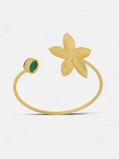 The Flùr Cuff Bracelet - Emerald Green-SOHIBR6250