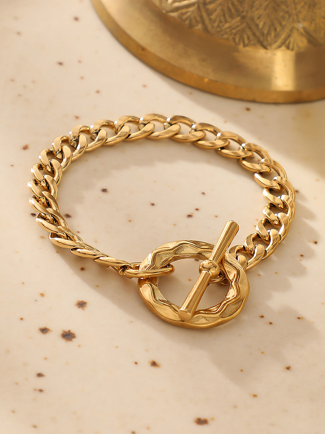The Sol Halo Link Bracelet - California Gold