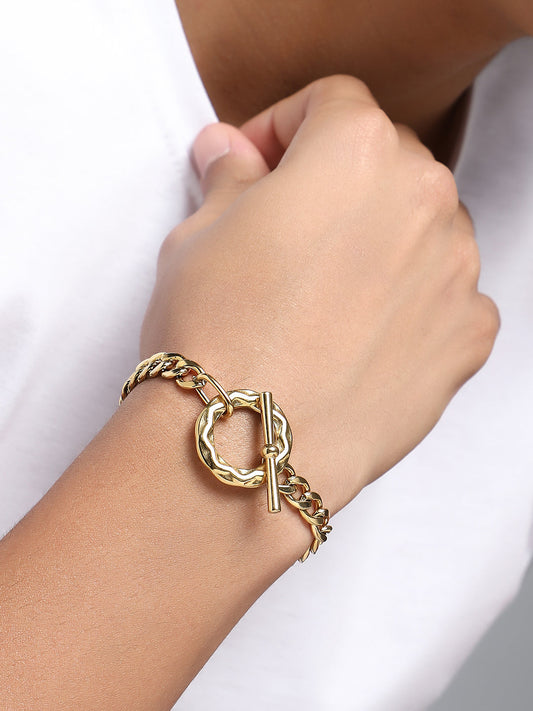 The Sol Halo Link Bracelet - California Gold
