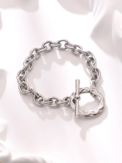 The Sol Halo Link Bracelet Metallic Silver