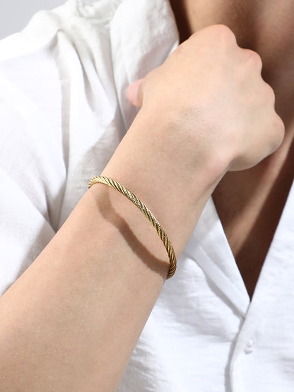 The Twisted-Hook Bangle Bracelet - California Gold