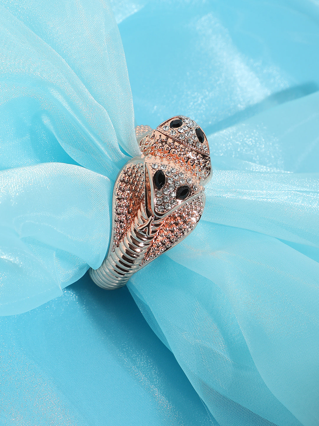 Embellished Snakehead Cuff Bracelet