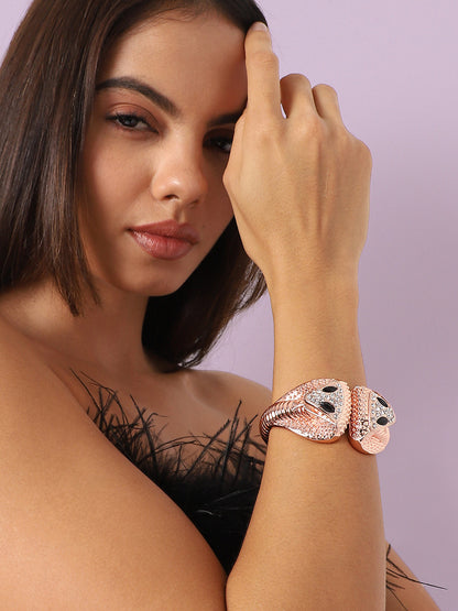 Embellished Snakehead Cuff Bracelet