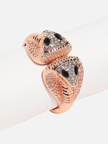 Embellished Snakehead Cuff Bracelet