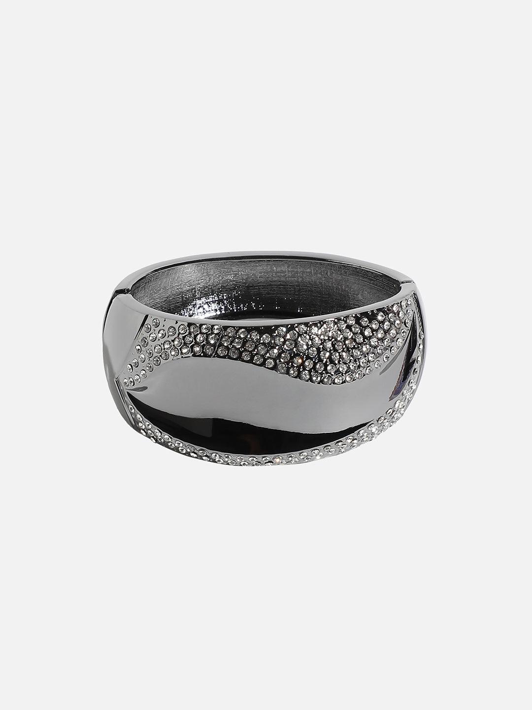 Silver-Plated Studded Cuff Bracelet